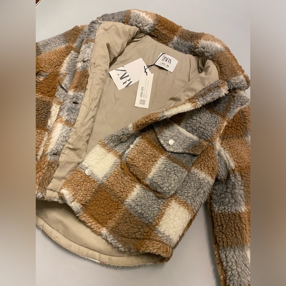 Zara girls faux shearling overshirt size 13-14 years NWOT - Picture 12 of 12